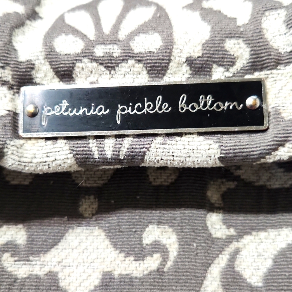 Petunia Pickle Bottom Backpack Diaper Bag Gray & Cream - Picture 2 of 10